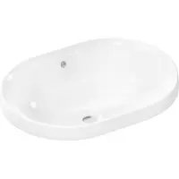 Hansgrohe Xuniva U lavabo encastré, SmartClean, avec trop-plein, sans trou pour robinet, 550x400mm (400 mm, 550 mm)