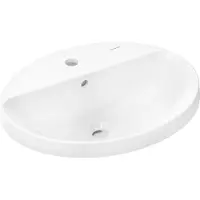 Hansgrohe Xuniva D lavabo encastré, avec trop-plein, 1 trou pour robinet, 550x450mm, blanc (450 mm, 550 mm)
