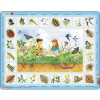 Larsen Puzzle Puzzle Cadre - Apprendre l'Anglais : Dans le Pré (en Anglais) - 26 à 50 pièces