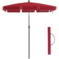 OEM Parasol de jardin pour balcon, jardin ou terrasse, rectangulaire, 200 x 125 cm, protection UV UPF 50+, pliable, gris, sans pied