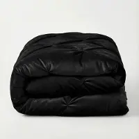 Royal Textile Sleeptime Lazy Samt, housse de couette pintuckée, couleur noire, 200 x 220 cm
