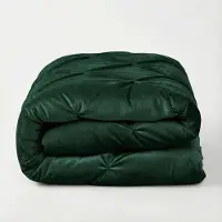 Royal Textile Sleeptime, modèle Lazy Samt, drap housse avec plis décoratifs, couleur vert, dimensions 200 x 220 cm