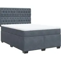 vidaXL Lit boxspring avec matelas gris foncé 140x190 cm velours