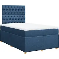 vidaXL Lit boxspring avec matelas bleu 120x190 cm Tissu