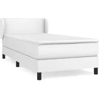 vidaXL Lit boxspring avec matelas blanc 90x200 cm similicuir