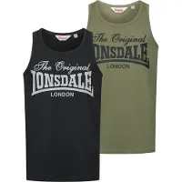 Lonsdale T-Shirt 'Moston' olive / noir / blanc