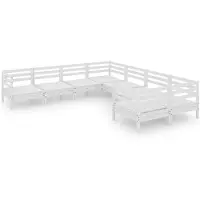 vidaXL Ensemble salon de jardin 8 pièces pin massif blanc
