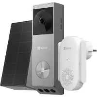 Ezviz Bundle Sonnette Connectée Batterie Double Lentille Ep3x Pro + Ch1 Carillon Panneau Solaire
