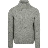 Suitable Pull Col Roulé Donnegal Tweed Laine Eco Gris taille XXL