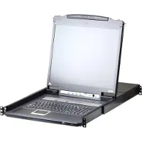 Aten CL5716iM Commutateur KVM LCD Over IP, USB-PS/2,VGA, 16 ports, DE-Layout, Commutateur KVM, Noir
