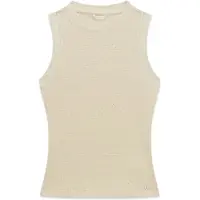 GUESS pour femme. W6GP14K2940 Top Francine Smock Hotfix beige (XS), Polyester, Sans manches / bretelles