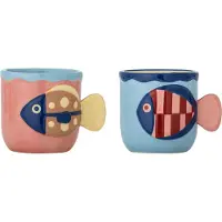 Bloomingville Willy Stoneware Cup 2 Units Bleu,Rose