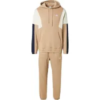 Nike Survêtement 'CLUB FLEECE' beige / ivoire / bleu foncé / blanc