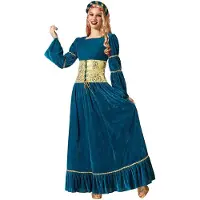 Atosa Medieval Queen Woman Costume Bleu XS-S Enfants