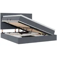 vidaXL Lit de rangement avec matelas gris foncé 180 x 200 cm velours