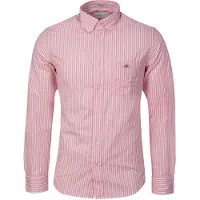 Gant Reg Stripe Long Sleeve Shirt Rose M Homme