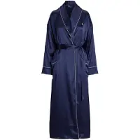 Ralph Lauren Peignoir court ' Heritage Silk ' bleu marine