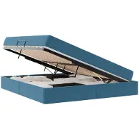 vidaXL Lit de rangement avec matelas bleu foncé 160 x 200 cm velours