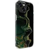 Evelatus iPhone 15 Plus PC Customized Print Design Marble (Apple iPhone 15 Plus), Coque pour téléphone portable, Vert