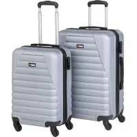 Excellent Mallette de voyage à roulettes set de 2 pcs PROWORLD gris KO-FB5000260