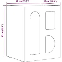 vidaXL Table de chevet Gris béton 40 x 35 x 50 cm Bois d'ingénierie
