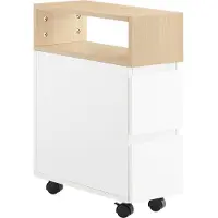 SoBuy Table de Chevet Bout de Canapé avec Roulettes et Tiroirs