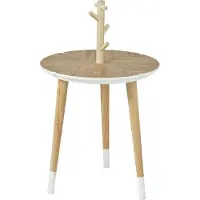 SoBuy Table café ronde design avec support à tasses