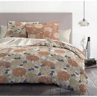 HOME LINGE PASSION Parure De Couette 100% Coton Beige 240x260 Cm