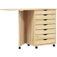 vidaXL Chariot avec bureau MOSS Vernis transparent 105,5 x 39 x 74,5 cm