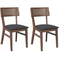 vidaXL Chaises à manger coussins 2 pcs marron bois massif caoutchouc