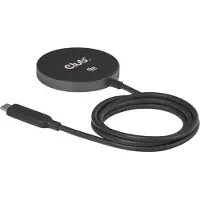 Club 3D CAC-3027 Qi2 Chargeur sans fil 25 W noir, socle magnétique compatible Qi 2.2 et MagSafe, usage intérieur, courant continu, recharge sans fil, 1 m, noir