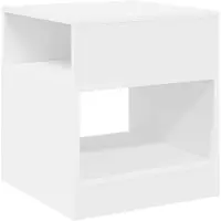 vidaXL Table d'appoint Blanc 40,5 x 40 x 45 cm Bois d'ingénierie