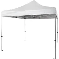 Divina Garden Tonnelle Pliante Professionnelle En Aluminium À Structure Hexagonale, Market-Pro 3X3, Blanche, Étanche