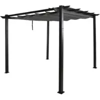 Mendler Pergola En Aluminium Hwc-N93, Pavillon De Jardin Pavillon De Jardin, Structure Stable De 8cm Toit Coulissant Uv50+ 3x3m Anthracite