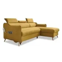 Miuform Sweet Harmony - Canapé d'angle avec fonction lit - 228x162cm - Miel - Forme en L à droite - Canapé-lit Canapé