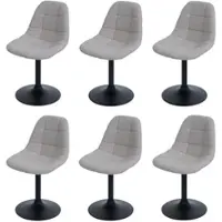 Mendler Lot de 6 chaises de salle à manger HWC-A60, chaise de cuisine chaise pivotante, acier MVG tissu/textile bouclé (450g/m²) taupe