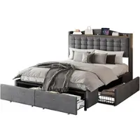 MODFU Lit Coffre Banquette 90x200 cm - Lit avec Coffre de Rangement et LED Multicolore - Sans Matelas - Velours + MDF - Rose