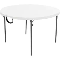 Lifetime Table pliante en plastique Table pliante ronde blanche Ø 122x74 cm