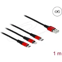 DeLOCK Câble iPhone 3 en 1 - Micro - USB C - Lightning - A