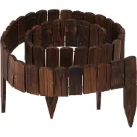 Markenlos relaxdays Bordure de plate-bande en bois flexible