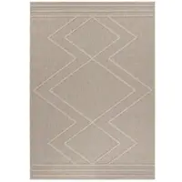 Carpetsale24 Tapis Intérieur Extérieur Style Scandinave Boho Uni Effet Haut Bas Imperméable Salon Balcon Terrasse, Taille: 120x170 cm