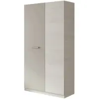 Dmora Alpine - Armoire 2 Portes, 90x200h cm Blanc, 3 Étagères