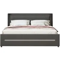 MODFU Lit Gigogne Simple 90x200 cm - Lit Enfant avec Lit Secondaire 90x190 cm et Tiroirs - Beige