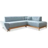 Miuform Dazzling Daisy - Canapé d'angle avec fonction lit et coffre de lit L-FORME DROITE - 253x190cm - Bleu clair - Canapé-lit Canapé