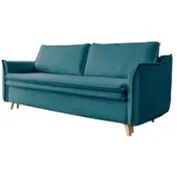 Miuform Charming Charlie Slim - Canapé avec fonction lit et coffre de lit - 225x90cm - Turquoise - Canapé-lit 3 places