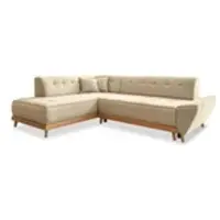 Miuform Dazzling Daisy - Canapé d'angle avec fonction lit et coffre de lit L-FORME GAUCHE - 253x190cm - Beige - Canapé-lit Canapé