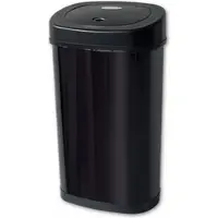 Rijoka Sensor Poubelle 50L - Inox - Soft Close - Sans empreintes digitales - Design moderne - Noir