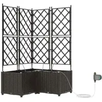vidaXL Pots de jardin Marron 80 x 80 x 142 cm Acier