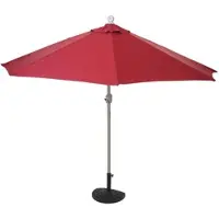 Mendler Demi-Parasol En Aluminuim Parla, Uv 50+ 300cm Bordeaux Avec Pied