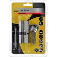 Yale Cylindre double, Série 2100, fonction d'urgence et de danger, longueur 30/40, nickel satiné (Cylindre profilé double entrée)